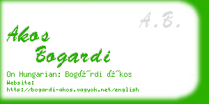 akos bogardi business card